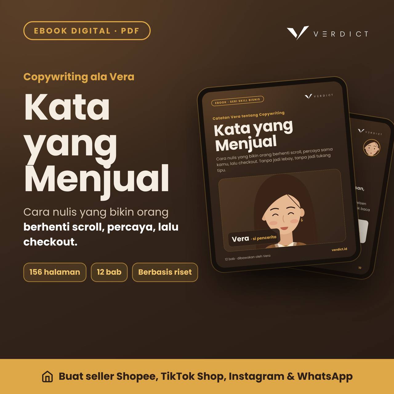 Ebook Kata yang Menjual — Cara nulis yang bikin orang berhenti scroll, percaya, lalu checkout.